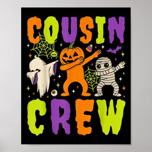 Halloween Cousin Crew 2025 Kid Matching Spooky Dab ポスター (正面)