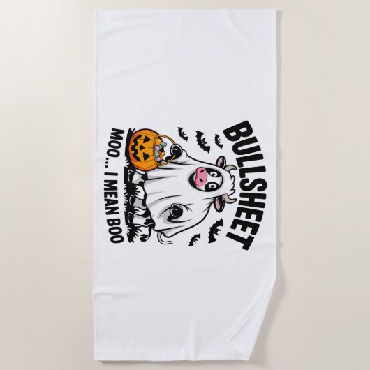 halloween cow ビーチタオル (正面)