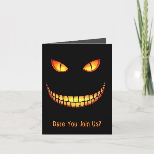 Halloween Crazy Smile Folded Greeting Card カード (正面)