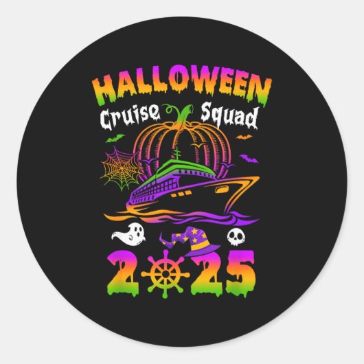 Halloween Cruise Squad 2025 Pumpkin Soky Season Fa ラウンドシール (正面)