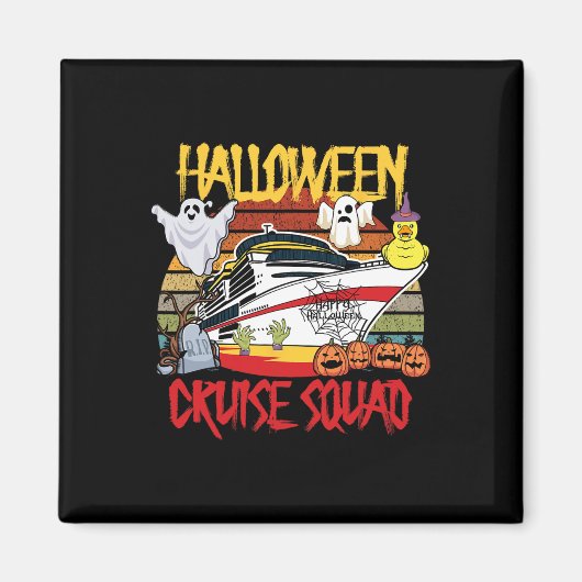 Halloween Cruise Squad Rubber Duck Hunting Ship Bo マグネット (正面)