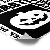 Halloween Custom Cool Whimsical Typography Black  ポスター (角)