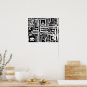 Halloween Custom Cool Whimsical Typography Black  ポスター (キッチン)