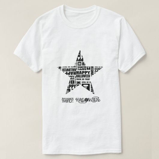 Halloween Custom Cool Whimsical Typography Black Tシャツ (デザイン正面)