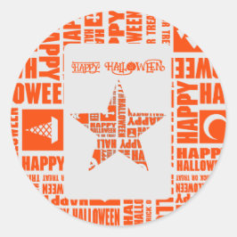 Halloween Custom Cool Whimsical Typography Orange ラウンドシール
