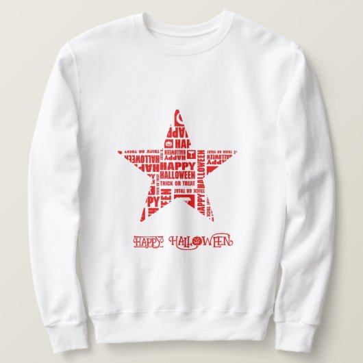 Halloween Custom Cool Whimsical Typography Red スウェットシャツ (デザイン正面)