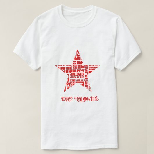 Halloween Custom Cool Whimsical Typography Red Tシャツ (デザイン正面)