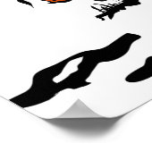 Halloween Custom Cool Whimsical Witch Silhouette ポスター (角)