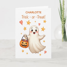 Halloween Custom Name Boo-tiful Girl Trick-or-Trea カード