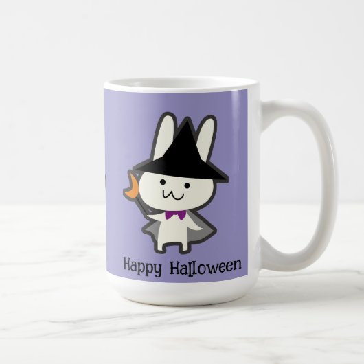 Halloween Custom Whimsical Cute Wizard Rabbit  コーヒーマグカップ (右)