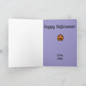 Halloween Custom Whimsical Funny Modern Purple カード (内部)