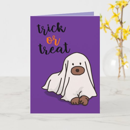 Halloween Custom Whimsical Funny Modern Purple カード (黄色い花)