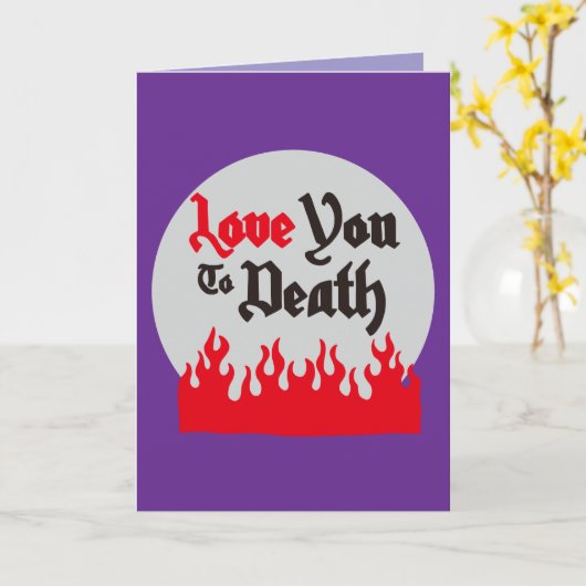 Halloween Custom Whimsical Funny Modern Purple カード (黄色い花)