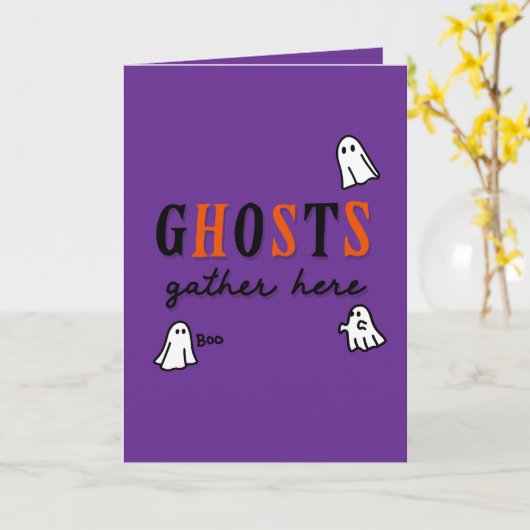 Halloween Custom Whimsical Funny Modern Purple カード (黄色い花)