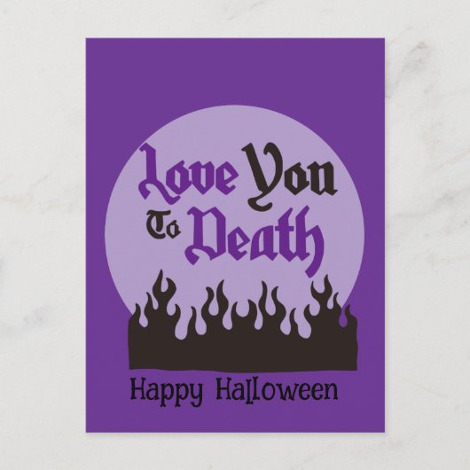 Halloween Custom Whimsical Funny Modern Purple ポストカード (正面)