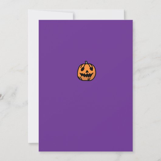 Halloween Custom Whimsical Funny Modern Purple   招待状 (裏面)