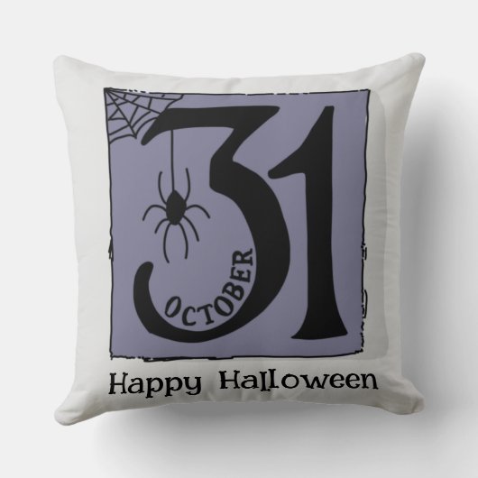 Halloween Custom Whimsical Funny Oct.31 Purple  クッション (裏面)