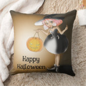 Halloween Custom Whimsical Funny Witch  クッション (ブランケット)