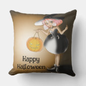 Halloween Custom Whimsical Funny Witch  クッション (正面)