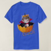 Halloween Cute Dracula Cat Pumpkin Tシャツ (デザイン正面)