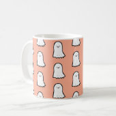 Halloween Cute Friendly Ghost Pattern コーヒーマグカップ (正面左)