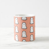 Halloween Cute Friendly Ghost Pattern コーヒーマグカップ (中央)