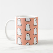 Halloween Cute Friendly Ghost Pattern コーヒーマグカップ (左)