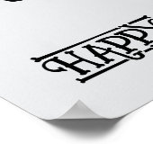 Halloween Cute Funny Whimsical Broom ポスター (角)