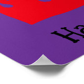 Halloween Cute Funny Whimsical Red Flame ポスター (角)