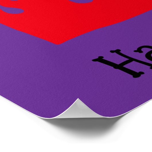 Halloween Cute Funny Whimsical Red Flame ポスター (角)