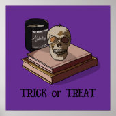 Halloween Cute Funny Whimsical Skull ポスター (正面)