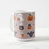 Halloween cute ghost trick and treat コーヒーマグカップ (正面左)