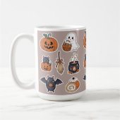 Halloween cute ghost trick and treat コーヒーマグカップ (左)