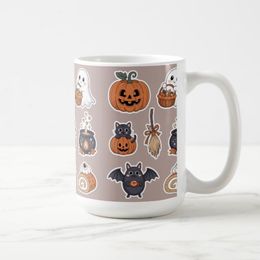 Halloween cute ghost trick and treat コーヒーマグカップ (右)