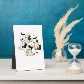 Halloween Cute Ghosts Bats Black Cats Oversized T- フォトプラーク (側面)