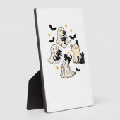 Halloween Cute Ghosts Bats Black Cats Oversized T- フォトプラーク (側面)