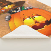 Halloween Cute Kitty Witch and Pumpkin Friend   シェルパブランケット (3/4)