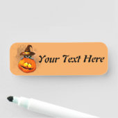 Halloween Cute Kitty Witch and Pumpkin Friend  名札 (インサイチュ)