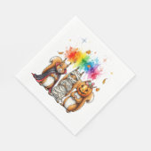 Halloween Cute Squirrels Costume スタンダードランチョンナプキン (角)