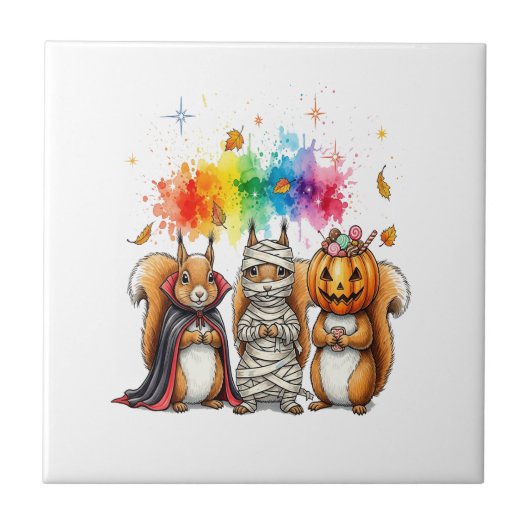 Halloween Cute Squirrels Costume タイル (正面)