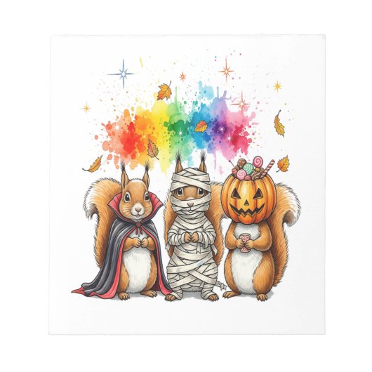 Halloween Cute Squirrels Costume ノートパッド (正面)