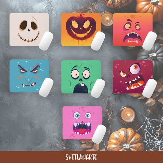 Halloween Cute Stitched Skull Mousepad マウスパッド