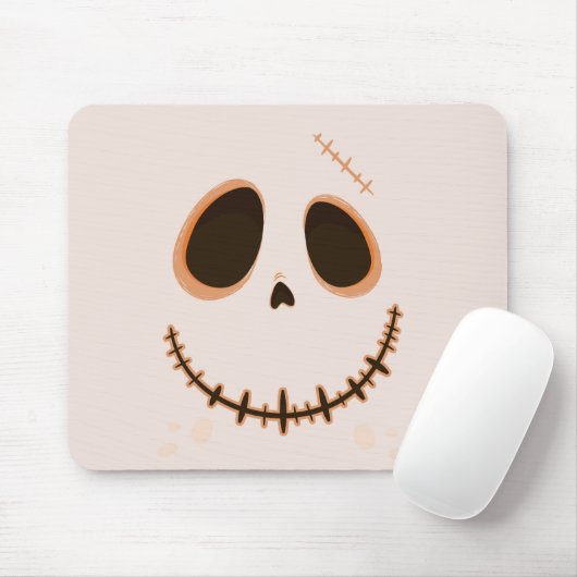 Halloween Cute Stitched Skull Mousepad マウスパッド (マウス)