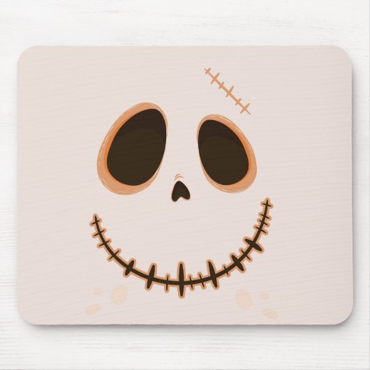 Halloween Cute Stitched Skull Mousepad マウスパッド (正面)