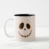 Halloween Cute Stitched Skull Skeleton Coffee Mug ツートーンマグカップ (左)