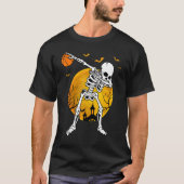 Halloween Dabbing Skeleton Pumpkin Spooky Illustra Tシャツ (正面)