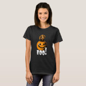 Halloween Dachshund Dog Halloween Pumpkin Boo Tシャツ (正面フル)