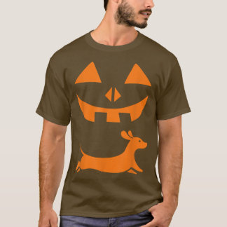 Halloween Dachshund Pumpkin Jackolantern Dog Lover Tシャツ