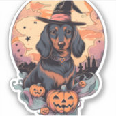 Halloween Dachshund Sticker シール (正面)