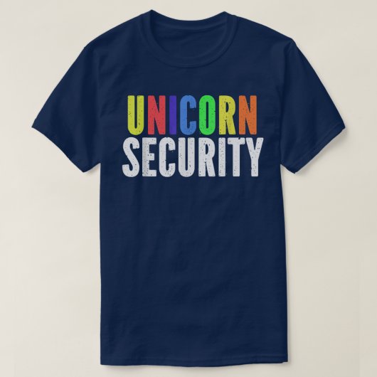 Halloween Dad Mom Adult Costume Unicorn Security Tシャツ (デザイン正面)
